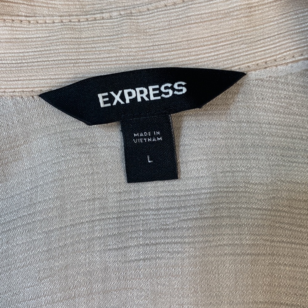 Express Ribbed Long-sleeve Button Down L - Picture 2 of 4